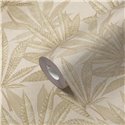 Papeldecor|Papier peint floral beige crème, feuilles de cannabis|Floral