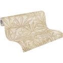 Papeldecor|Papier peint floral beige crème, feuilles de cannabis|Floral