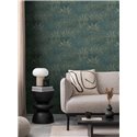 Papeldecor|Gray and Green Cannabis Leaf Floral Wallpaper|Floral