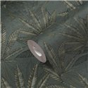 Papeldecor|Papel pintado floral hojas cannabis grises y verde|Floral