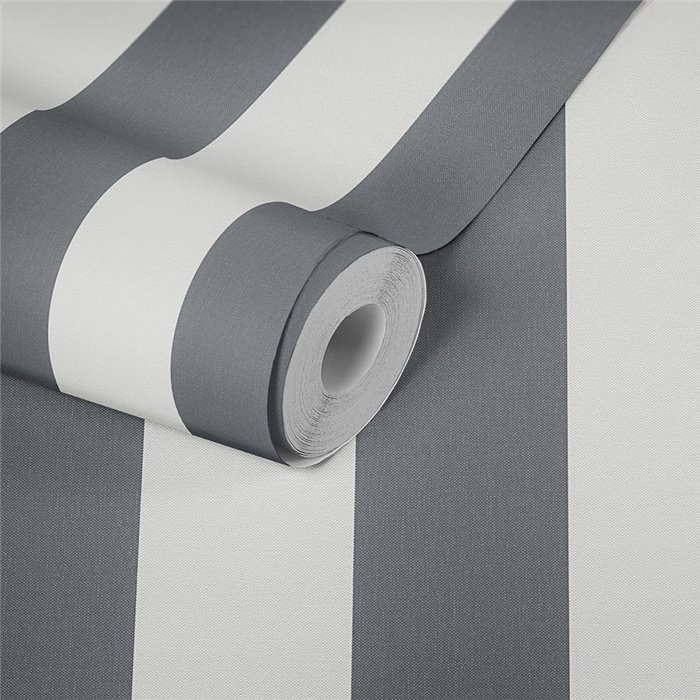 Papeldecor|Tapete Breite Streifen Weiß und Schwarz|Streifen