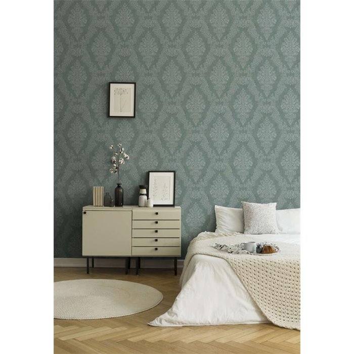 Papeldecor|Elegant Damask Green Style Wallpaper|Damask