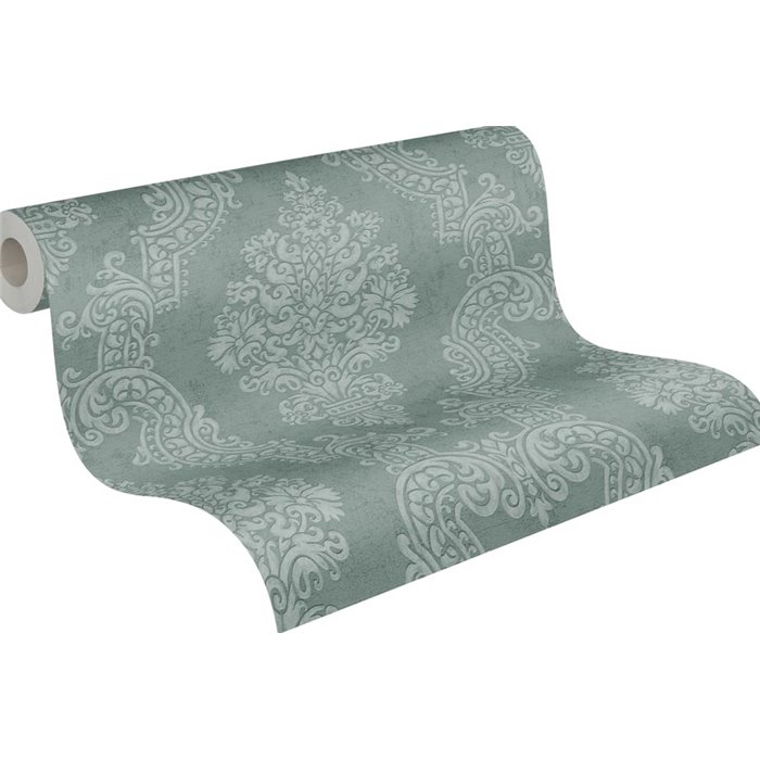 Papeldecor|Tapete Elegant Damaszener Stil Grün|Damast