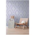 Papeldecor|Violet Damask with Elegant Medallions Wallpaper|Damask