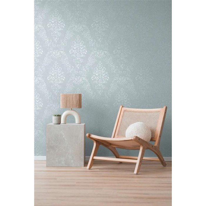 Papel pintado damasco gris y plata - Papeldecor Essence 2026397653