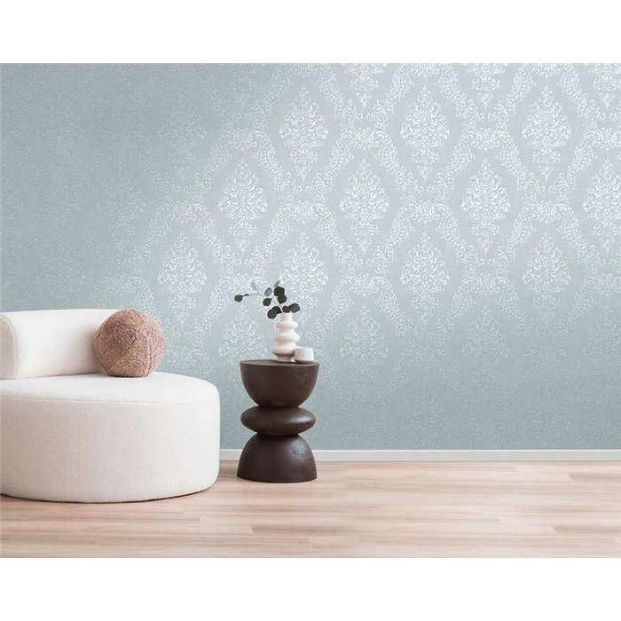 Papel pintado damasco gris y plata - Papeldecor Essence 2026397653