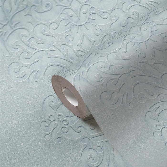 Papeldecor|Tapete Damaszener Grau und Silber|Damast