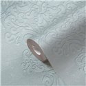 Papeldecor|Papel pintado damasco gris y plata|Damasco