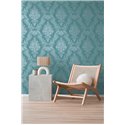 Papeldecor|Elegant Damask Blue and Turquoise Wallpaper|Damask