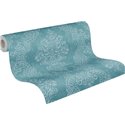 Papeldecor|Papier peint damassé bleu et turquoise élégant|Damas