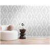 Papeldecor|Ornamental Damask White and Gray Wallpaper|Damask