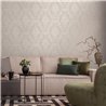 Papeldecor|Papier peint élégant style damassé beige et gris|Damas