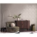 Papeldecor|Papier peint élégant style damassé beige et gris|Damas