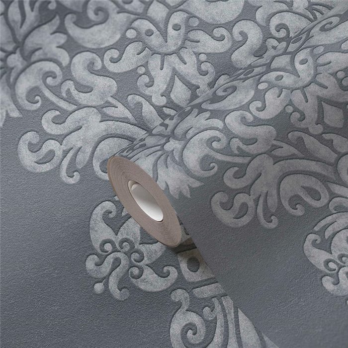 Papel pintado elegante estilo damasco gris - Papeldecor Essence 2026397657