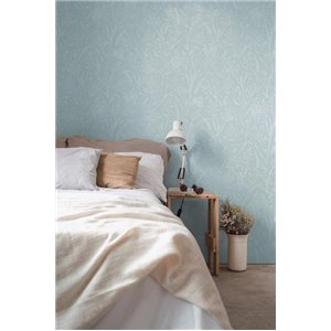 Casadeco|Papier peint vinyle bleu effet textile avec texture|Bleu 2