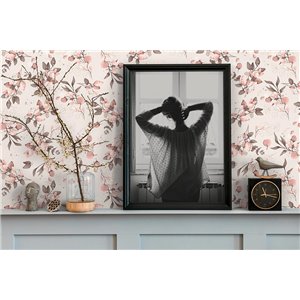 Casadeco|Tapete in puderrosa Musselin-Textiloptik|Rosa 2