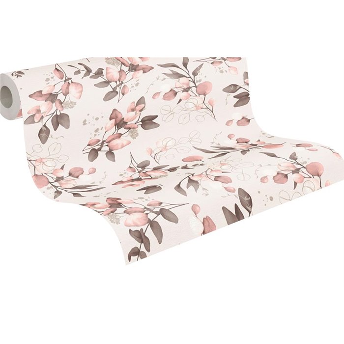 Papeldecor|Tapete Blumen Modern Eukalyptusblätter Rosa|Blumen