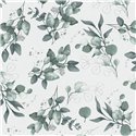 Papeldecor|Papel pintado floral blanco y verde hojas de eucalipto|Floral
