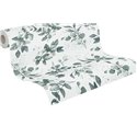 Papeldecor|Papel pintado floral blanco y verde hojas de eucalipto|Floral