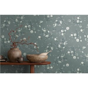 Papeldecor|White and Green Eucalyptus Leaves Floral Wallpaper|Floral 2