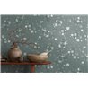 Papeldecor|Tapete Blumen Silber und Grün Eukalyptusblätter|Tapeten