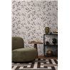 Papeldecor|Tapete Blumen Eukalyptusblätter Beige und Schwarz|Tapeten