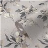 Papeldecor|Tapete Blumen Eukalyptusblätter Beige und Schwarz|Tapeten