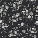 Papeldecor|Papel pintado floral hojas eucalipto gris y negro|Floral