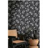 Papeldecor|Papel pintado floral hojas eucalipto gris y negro|Floral