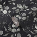Papeldecor|Papel pintado floral hojas eucalipto gris y negro|Floral