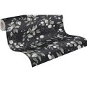 Papeldecor|Papel pintado floral hojas eucalipto gris y negro|Floral