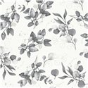 Papeldecor|Papel pintado floral hojas eucaliptos blanco y negro|Floral