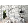 Papeldecor|Papier peint floral feuilles d'eucalyptus blanc et noir|Floral