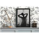 Papeldecor|White and Black Eucalyptus Leaves Floral Wallpaper|Floral