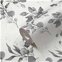 Papeldecor|Papel pintado floral hojas eucaliptos blanco y negro|Floral