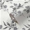 Papeldecor|Papier peint floral feuilles d'eucalyptus blanc et noir|Floral