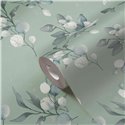 Papeldecor|Gray and Green Eucalyptus Leaves Wallpaper|Floral