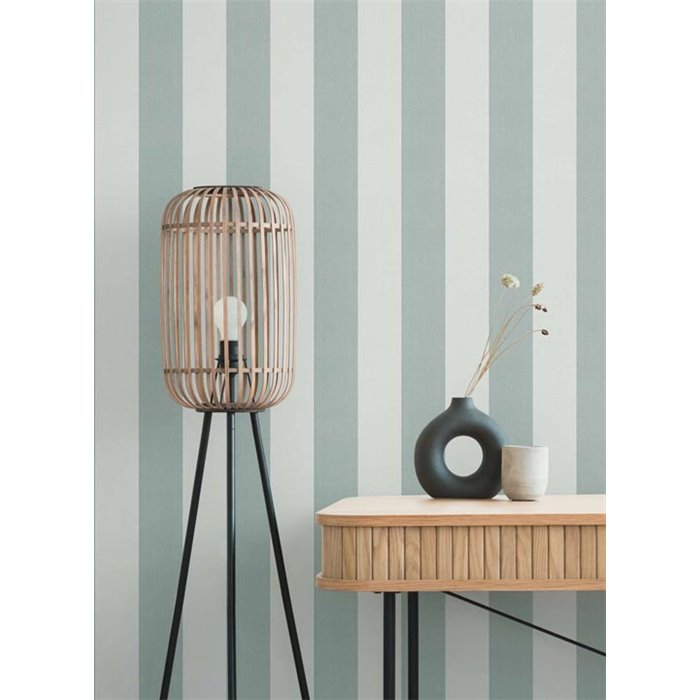 Papeldecor|Wide Green Stripes Wallpaper|Stripes