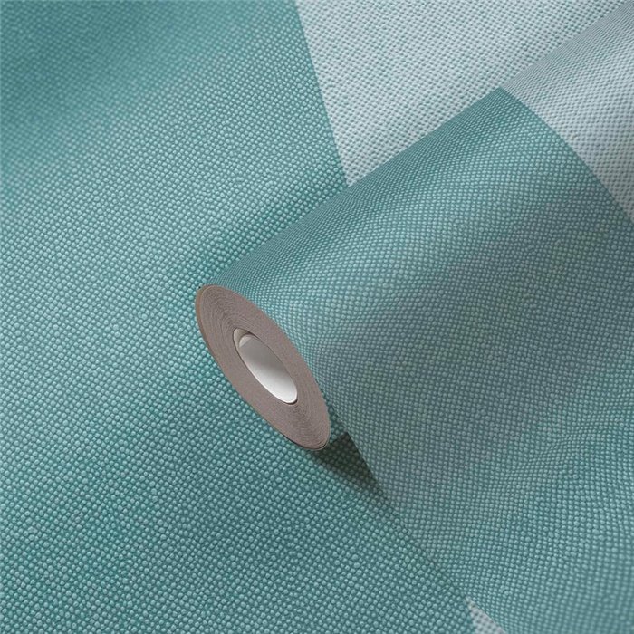 Papeldecor|Tapete Breite Streifen Blau und Türkis|Streifen