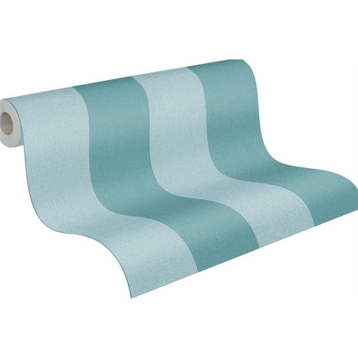 Papeldecor|Tapete Breite Streifen Blau und Türkis|Streifen