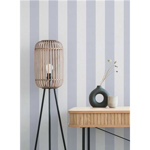 Papeldecor|Papier peint rayures larges effet textile bleu et gris|Rayures 2