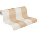 Papeldecor|Wide Cream and Orange Stripes Wallpaper|Stripes