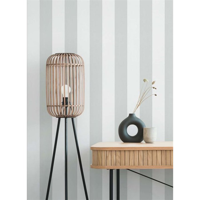 Papeldecor|Wide White and Gray Stripes Wallpaper|Stripes
