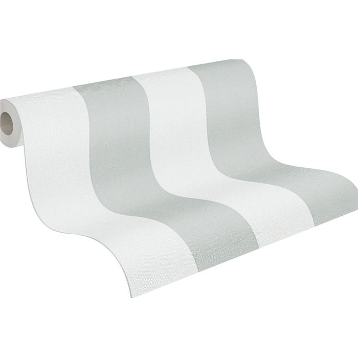 Papeldecor|Papier peint rayures larges blanches et grises|Rayures