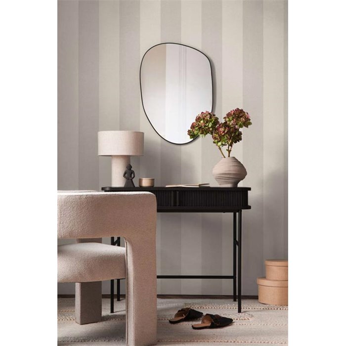 Papeldecor|Papier peint rayures larges beige et blanc crème|Rayures