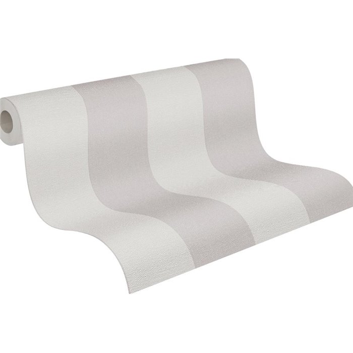 Papeldecor|Papier peint rayures larges beige et blanc crème|Rayures