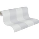 Papeldecor|Papier peint rayures larges blanc et gris|Rayures