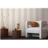 Papeldecor|Papier peint rayures larges blanc et marron|Rayures