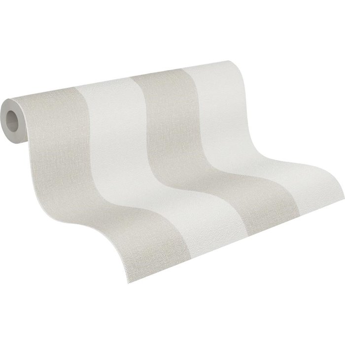 Papeldecor|Papel pintado rayas anchas blanco y marrón|Rayas