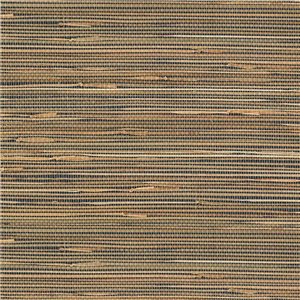 Elitis|Dark brown natural fibre-effect wallpaper|Raffia Imitation